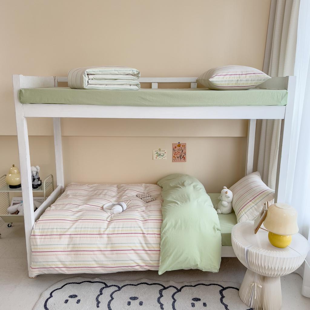 Sleep Grid (Student Season) Class A All Cotton Color Knitted and Washed Cotton Student Dormitory 3-Piece Set