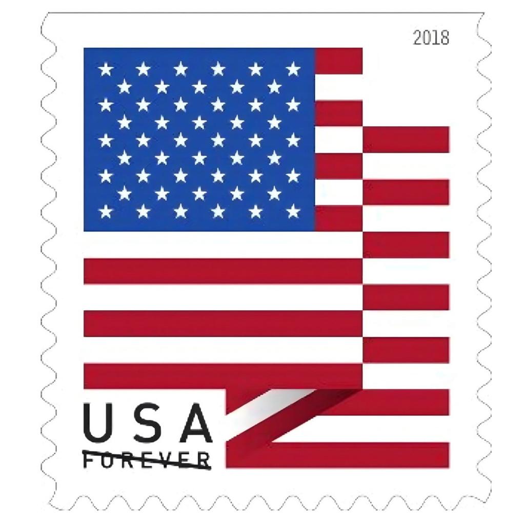 100 шт. США. Пометить марки навсегда США. Флаговые марки2018