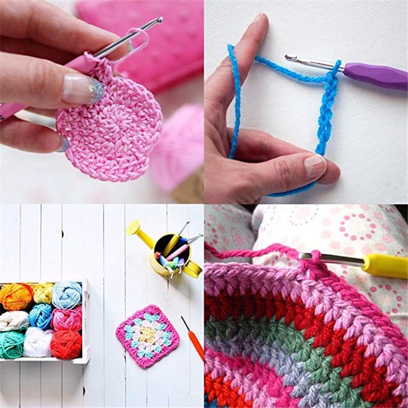 Beginner Crochet Kit with Multi-color Storage Bag and Yarn Accessories