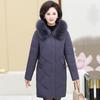 Зимняя пуховая куртка 2024 для женщин больших размеров, модная теплая утолщенная трендовая модель для мамы с меховым воротником