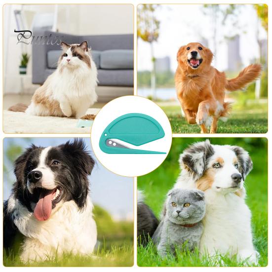 5 Pcs Knotting Comb Pet Grooming Brush for Dog Cats Multifunctional Shedding Tool for Removing Tangled Hair Hidden Blade Safe Design Detangling Comb