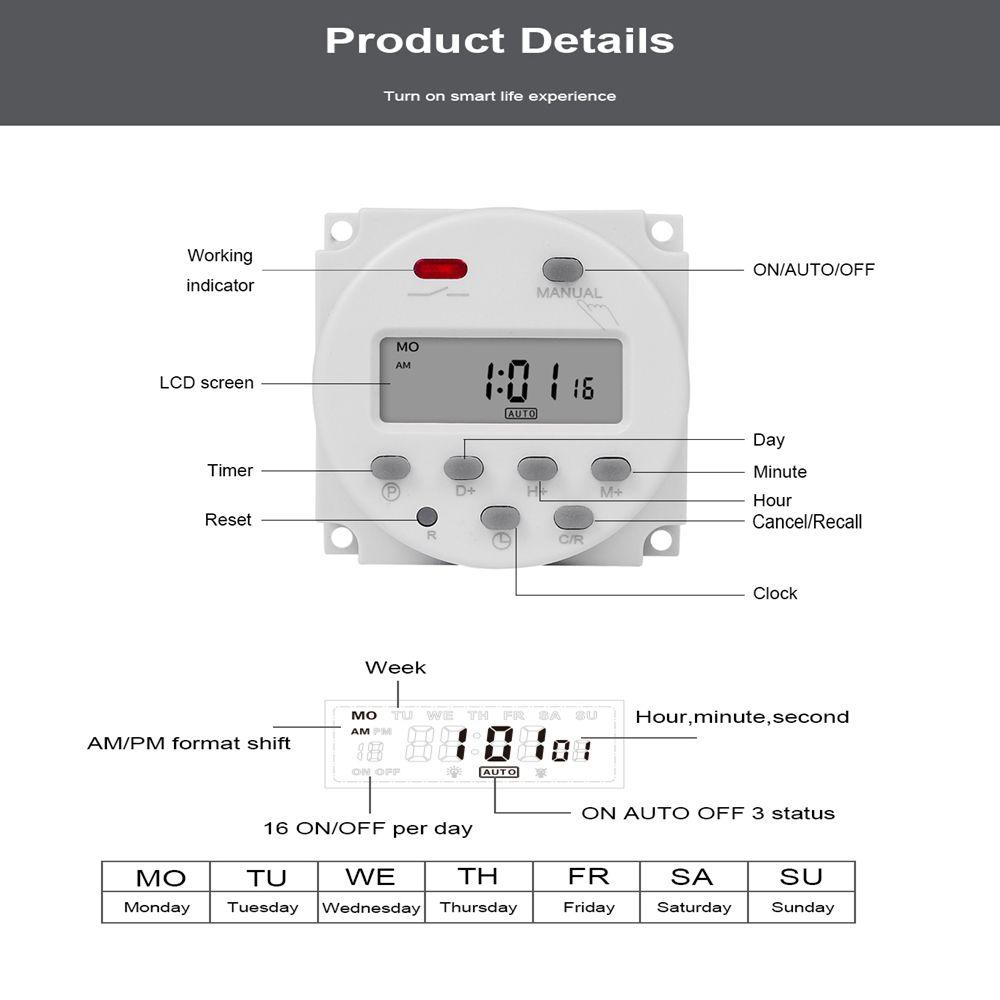 Programmable Programmer Rechargeable Battery CN101A Timer Switch Digital Timer Time Relay