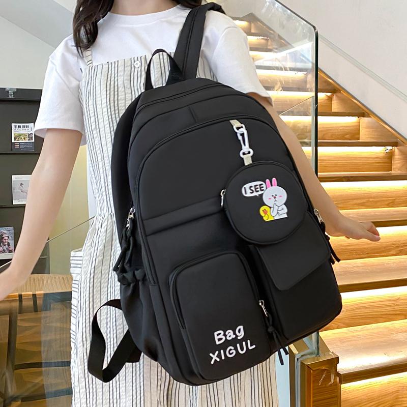 Five-Piece Backpack Set Student Schoolbag Waterproof Backpack Women's Nylon Backpack