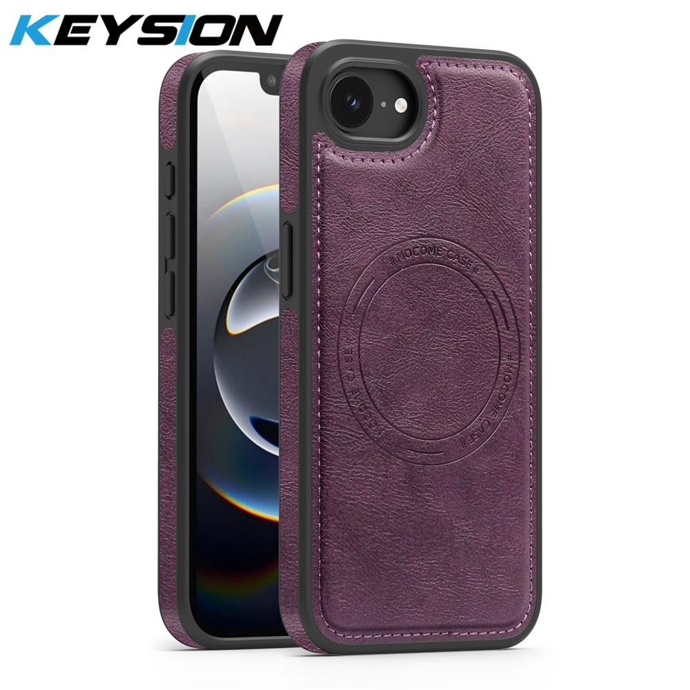 KEYSION Роскошный ретро-чехол из ПУ-кожи с MagSafe для iPhone 17e 16e Магнитная ударопрочная задняя крышка для iPhone 16e 17e 2026