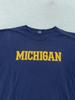 Винтажная футболка Michigan Wolverines Мужская Размер L Синяя Футболка NCAA по американскому футболу Сделано в США 90-е