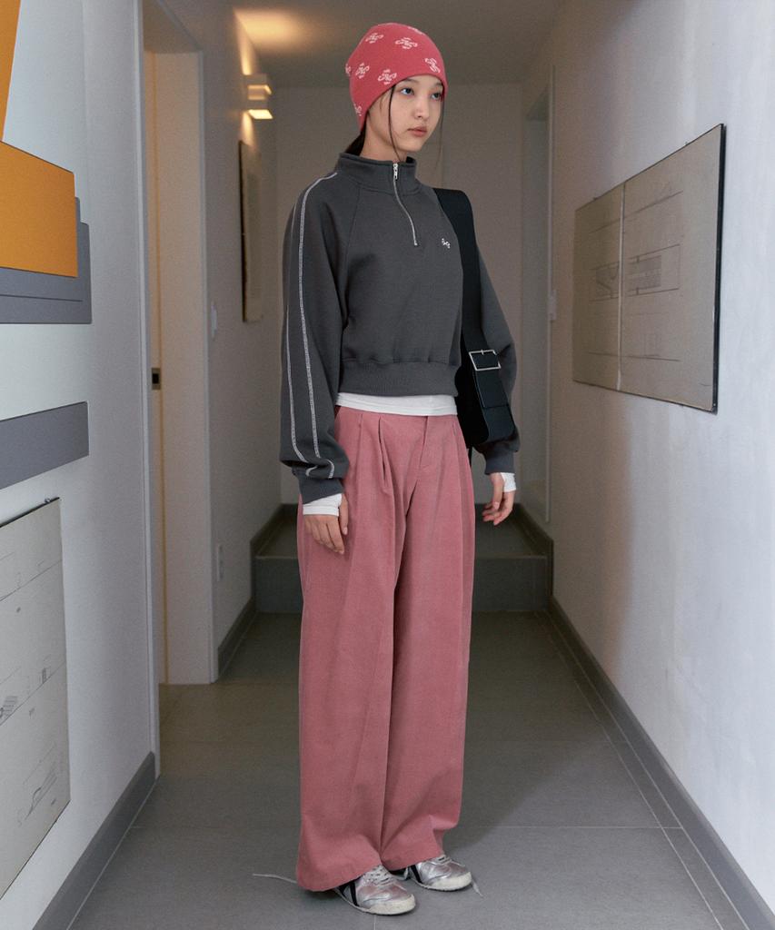 SINOON Corduroy Wide Pants (Vintage Pink)