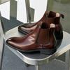 Мода Мода Мужские Повседневные Кожаные Челси Классические Мужские Повседневные Нарядные Деловые Туфли Удобные Мужские Ботильоны Мужские Слипоны Боты