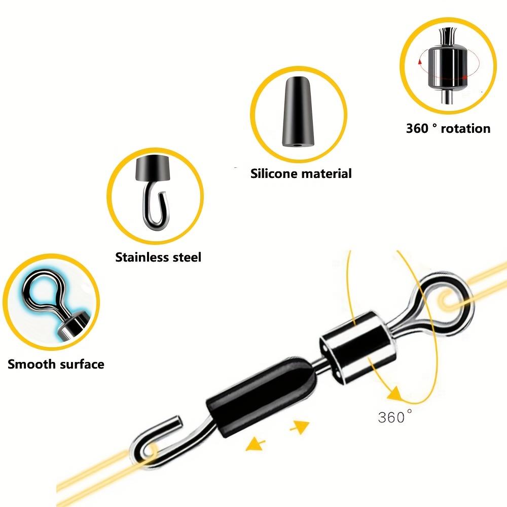 10pcs Carp Fishing Feeder Swivels Accessories, Swivel Snaps Connector For Outdoor Fishing