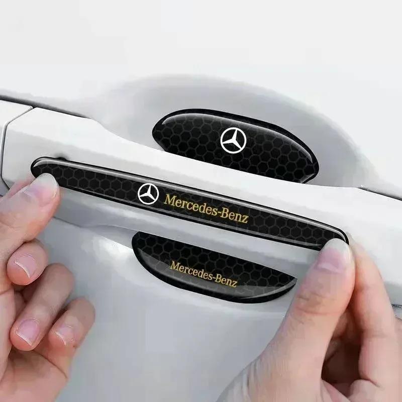 CRK1 Car Door Handle Protector Bowl Anti Scratch Reflective Sticker For Mercedes Benz A C E CLA180 GLB200 GLC300 CLS GLA E Class