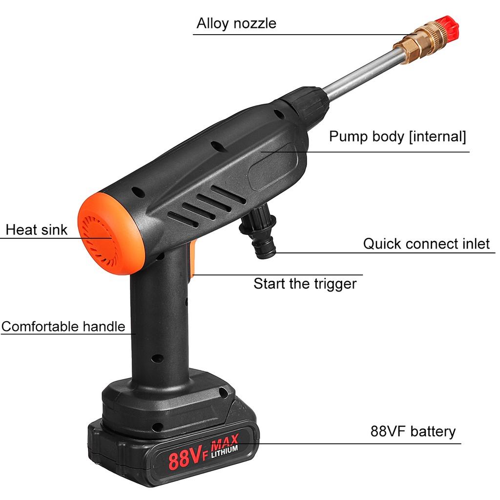 350 Вт Портативная Беспроводная Мойка Высокого Давления Генератор Пены Высокого Давления Пистолет для Мойки Автомобиля Водяной Пистолет Распылитель