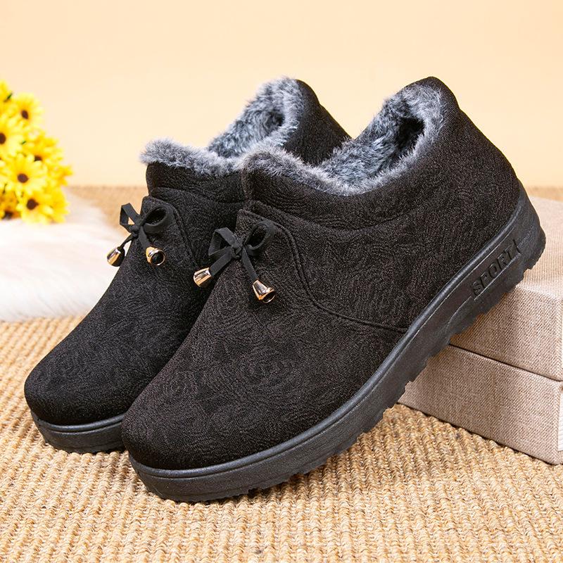 Winter Velvet Thickened Cloth Shoes Women's Cotton Shoes Cold and Warm Soft Sole Non-slip Middle-aged and Elderly Mother Cotton Shoes