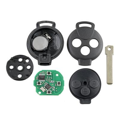 Пустой дистанционный ключ, совместимый с SMART FORTWO 2007-2015 3 кнопки для программирования