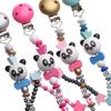 Cute Panda Silicone Baby Chew Toy  Pacifier Clip Pacifiers Chain Teething Soother