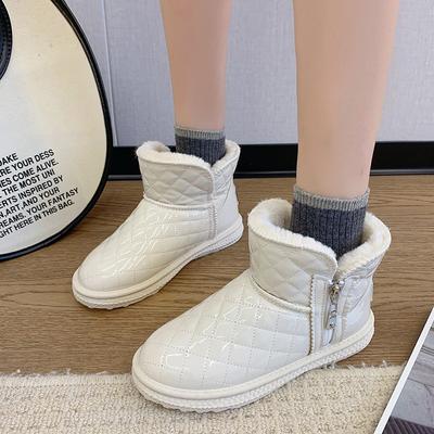 Новые стильные модные женские резиновые сапоги на плоской подошве зимняя обувь женские круглые носки плюшевые роскошные дизайнерские удобные низкие сапоги