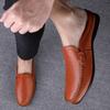 FashionMen's Casual Shoes Breathable Genuine Leather Loafers Men Business Office Half Shoes For Men Driving Moccasins Luxury Slippers