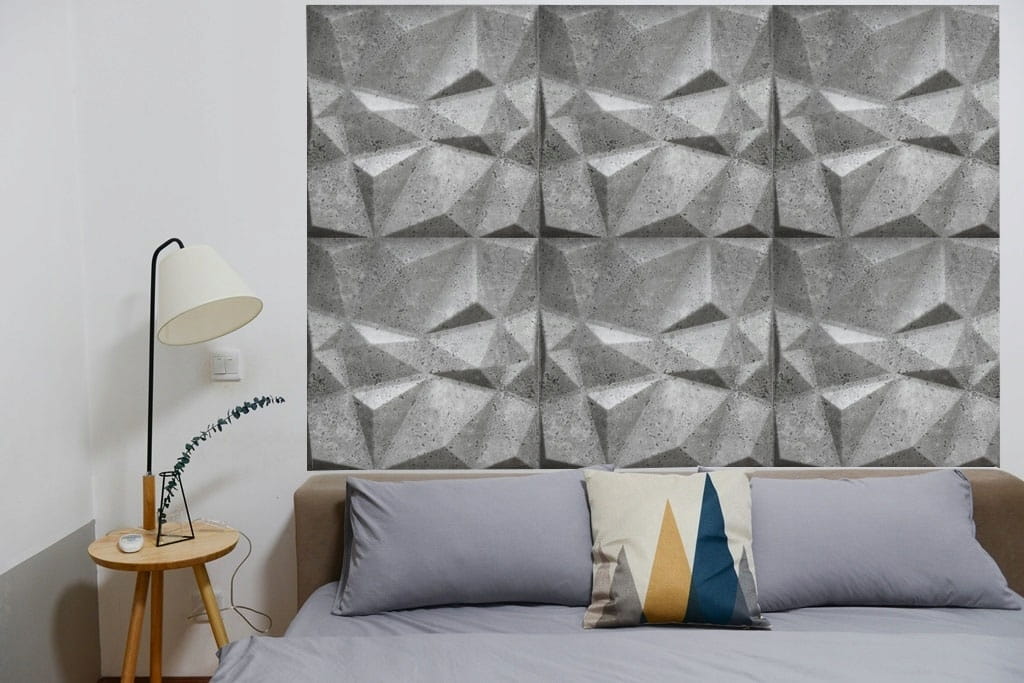 Decorative wall panels gray 50x50 cm, pack of 8