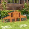 Hutch Cage for Rabbits Rodents Chicken Coop XXL 2 Levels 2 Runs Droppings Tray 2.25L x 0.70W x 1H m Solid Pine Wood