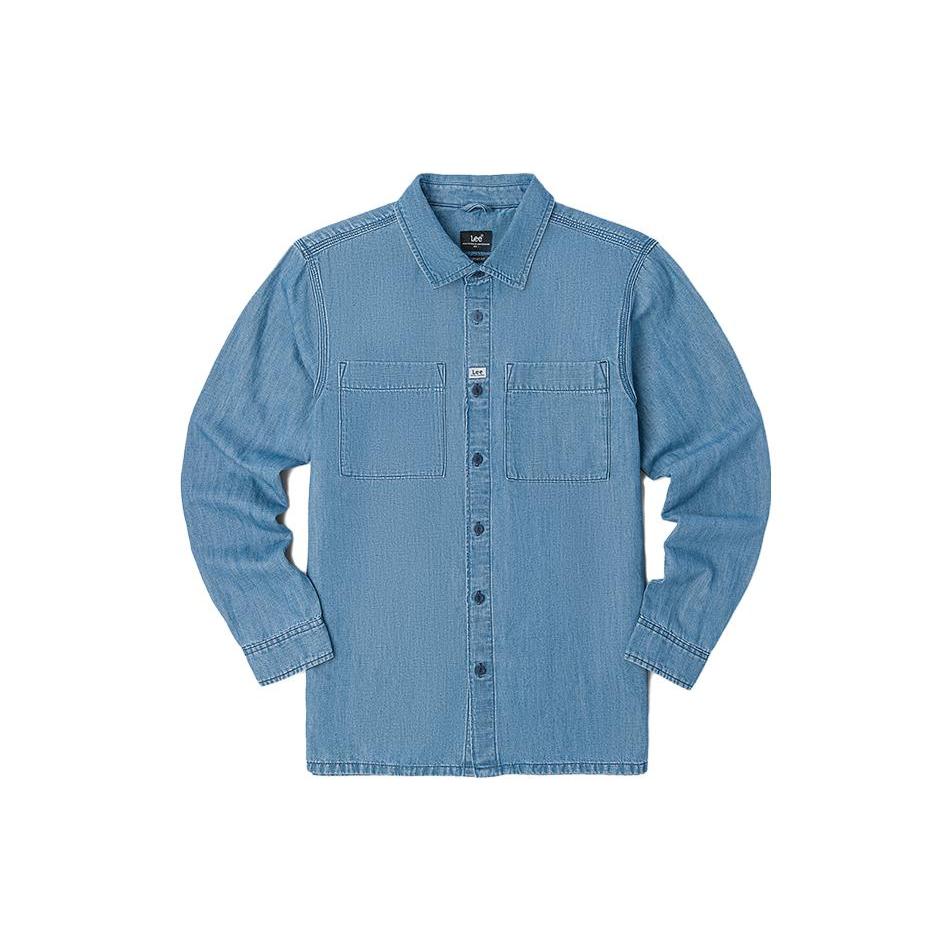 Lee Shirts Men's Light Blue Pointed Collar Moderate Other LMT001591100325A00498