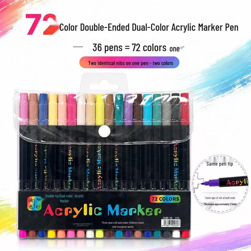 Washable Soft Tip Acrylic Marker Pen - Non-Bleeding, Stackable, Ideal for Students and Graffiti Art