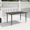Garden Table 150x90cm Weatherproof Balcony Table Made Of Steel Balcony Table With Umbrella Hole Black