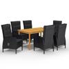 Day and Night - Day and Night 7-Piece Garden Dining Set Black