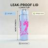1PC 7 Birthday Girl Pink Crown Print 750ml Color Plastic Sports Water Bottle Leakproof Flip Straw Lid Suitable for Sports Office Home Use