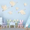 6Pcs/Set Wooden Seagull Wall Decoration Farmhouse Rustic Sea Bird Wall Art Sculpture Home Living Room Bathroom Wall Decorative Sign