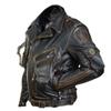 Men's Retro Ghost Rider Style Leather Motorcycle Jacket, Multi-Zipper Lapel Coat, Plus Size for Performers