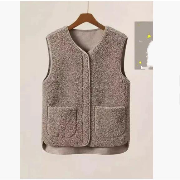 Меховой интегрированный гранулированный флисовый жилет женский в западном стиле осенне-зимняя мода гранулированный флисовый жилет верхняя одежда жилет верхний