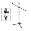 Microphone Stand Adjustable Mic Floor Tripod with Clip for Singing Stage Performance Dual