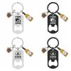DIY Bottle Opener Keychain Stainless Steel Keyring Presents Father's Day Gifts