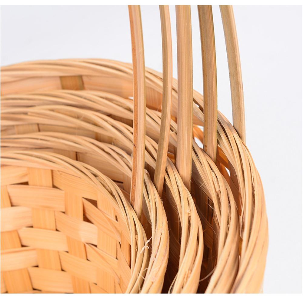Large Capacity Fruit Storage Bin Handmade Bamboo Flower Basket High Quality Storage Basket
