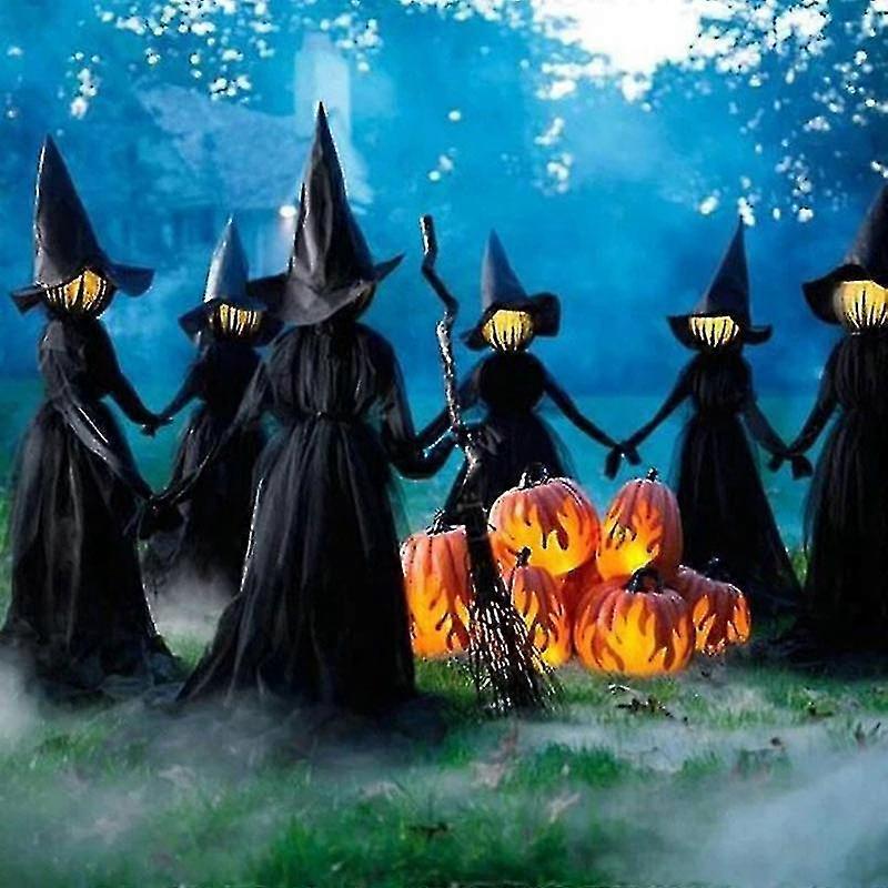 witch garden lamp 1/3pcs Halloween Decor Witch Decoration Set Sound Voice Control Flow And Sound Haunted House