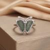 Кольцо-бабочка из серебра S925 пробы, женское, ретро, изысканный натуральный жадеит, опасный материал, небесно-голубая вода, высококачественные ювелирные изделия, мода