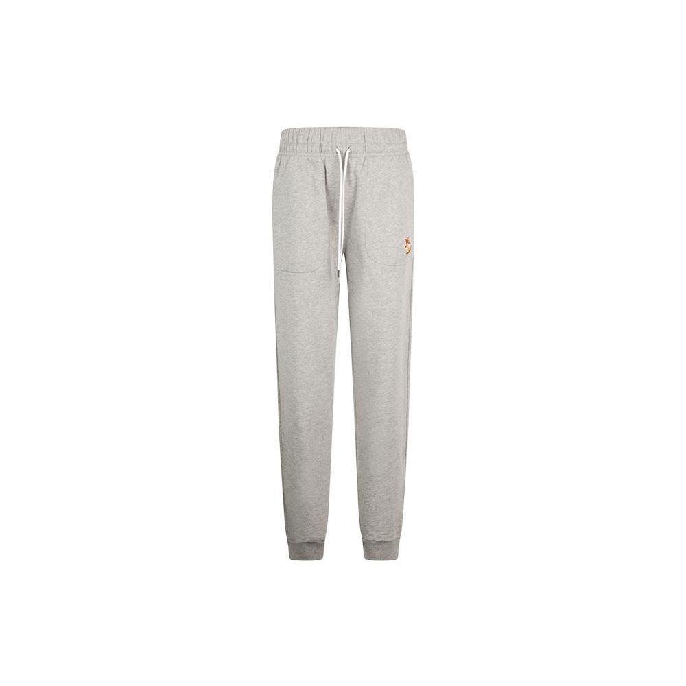 Maison Kitsune SS22 Логотип Вышивка Лисы Шнурок Резинка Спортивные брюки Унисекс Низ Серый IU01308KM0001-H150