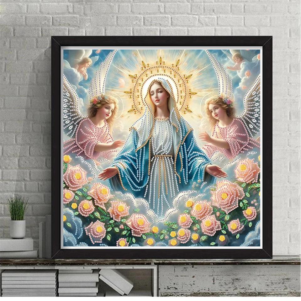 5DDIT Алмазная картина мозаика Иисус Дева Мария полная квадратная/круглая вышивка крестом религиозное украшение для дома подарок