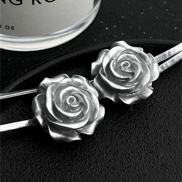 Gorgeous Fashion Leather Flower Necklace Women's Popular Collar Chain Temperament Rose Choker Neckchain Engagement Anniversary Jewelry Gift