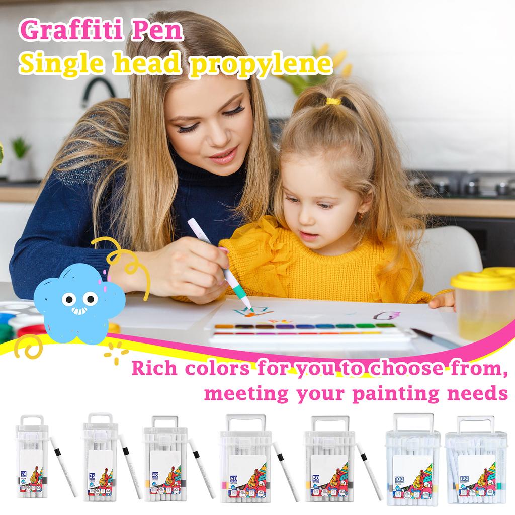 24/36/48/60/80/100/120ml Acrylic Paint Markers Art Drawing Pens Set