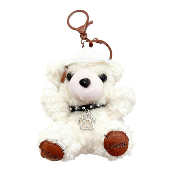 Cartoon Bear Keychain Plush Lovely Hats Bear Doll Cute Animal Pendant Grab Machine Hang Bag Daily Accessories
