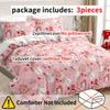 [Christmas Gift] 3Pcs Christmas Snowman Duvet Cover Set - Soft Polyester, Zip Closure, Machine Washable Christmas Gift