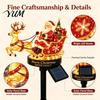 Christmas Tree Gift Box Pathway Markers Santa And Reindeer Sleigh Solar Garden Stake Light, Warm LED Outdoor Waterproof Stakes Lamp, Powered