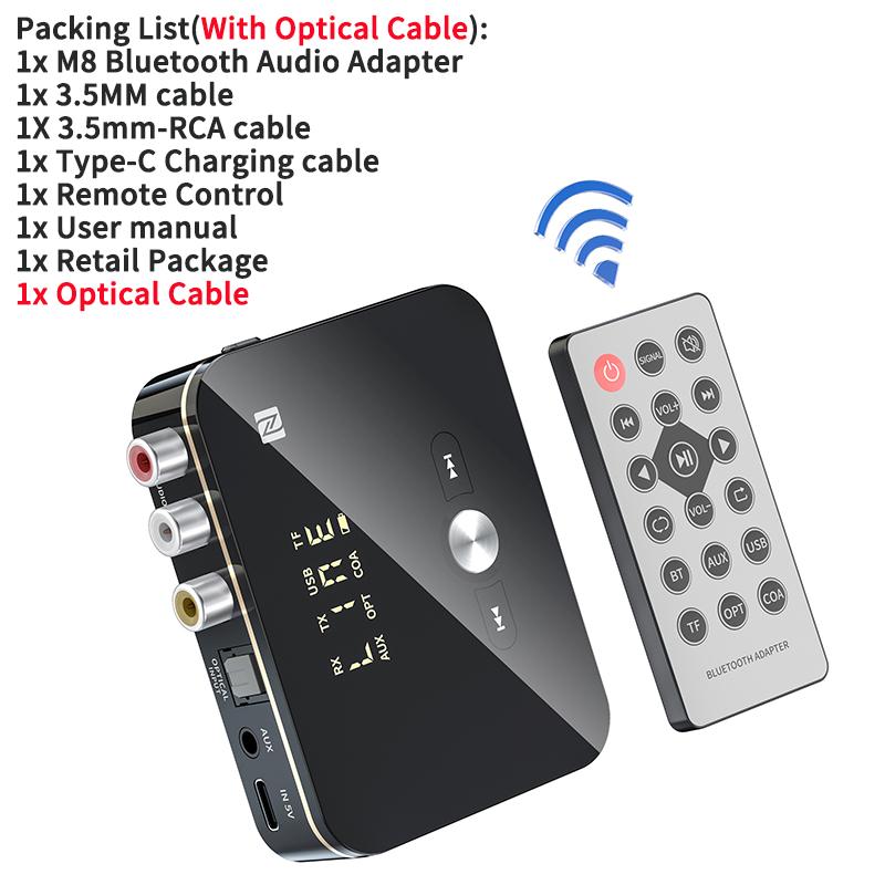 NFC Bluetooth 5,0 аудиоадаптер 3,5 мм AUX RCA беспроводной приемник-передатчик оптический/коаксиальный музыкальный адаптер для ТВ ПК автомобильный динамик