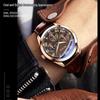 2024 Men's Business Quartz Wristwatch with Wokai Leather Strap & Alloy Case