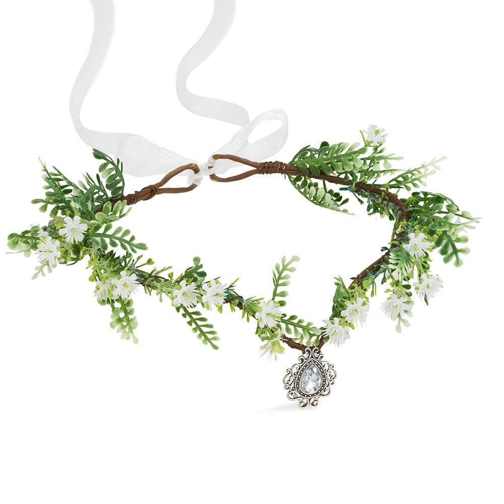 Косплей Фея Цветочная Корона Листьев Костюм на Хеллоуин Эльфийская Принцесса Тиара Лесная Цветочная Повязка На Голову