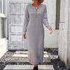 IHUASU Осенне-зимнее трикотажное платье на пуговицах Fashion Temperament Commuter Женский свитер