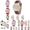 Очаровательные женские кварцевые часы с кошачьей мордочкой и кожаным ремешком, мультяшный дизайн
