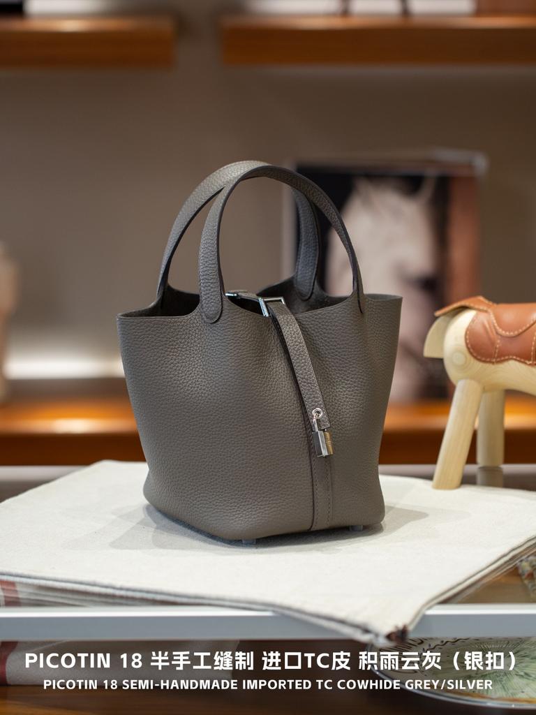 Picotin18 Сумка-тоут с ручкой половинной длины из коровьей кожи верхнего слоя Сто стилей Классическая женская сумка Сумка