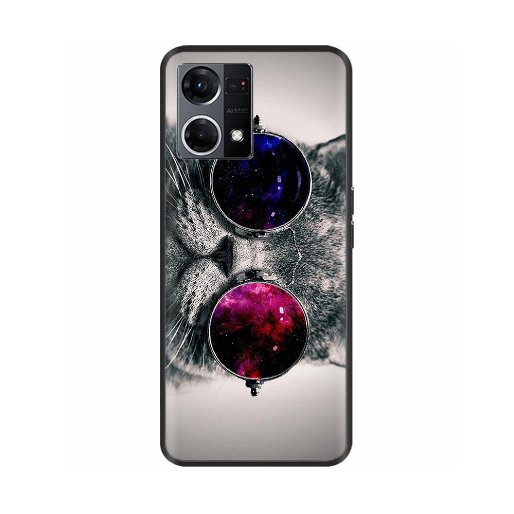 Чехол для Oppo Reno7 4G Чехол Reno7 Силиконовый Мягкий Ударопрочный ТПУ Задние крышки для OPPO F21 Pro Reno 7 4G Чехол Черный Бампер Fundas