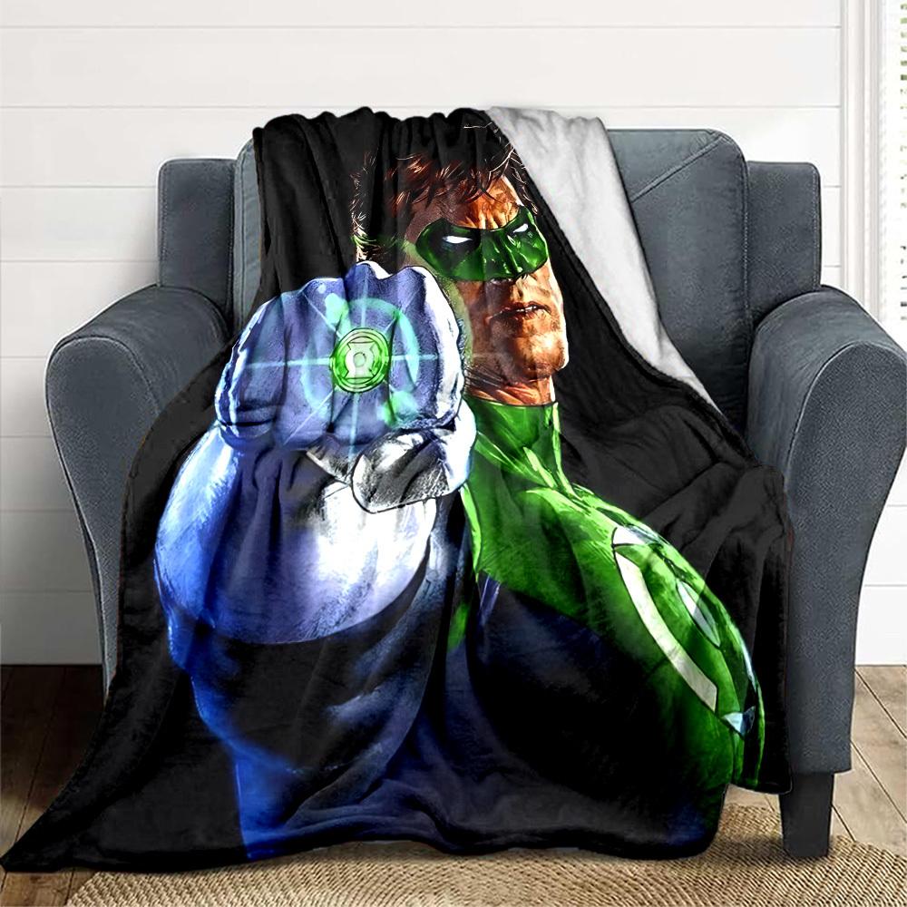1pc Green Lantern, Superhero Blanket | Polyester Fiber, All-Season Comfort for Sofa, Bed, Office, Car, Camping, Ideal Home Decor & Gift, Office Comfor