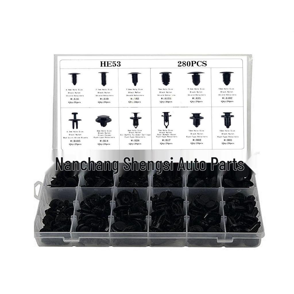 280-Piece Snap Fasteners Set for Toyota, Honda, BMW, Chrysler, and Suzuki Vehicles